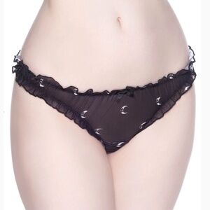 Killstar Macy Moon Mesh Black Ruffle Panty XXL New With Tags